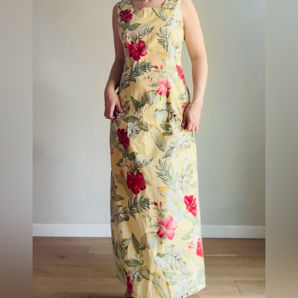 Floral Yellow Maxi Dress